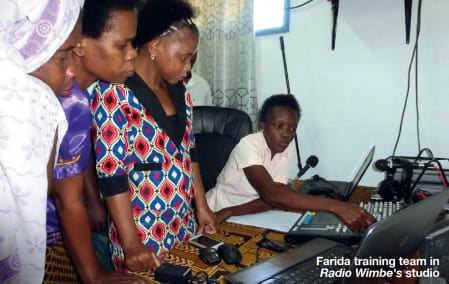 Farida trains team in Wimbes radio studio