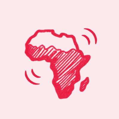 Illustration showing an outline of Africa.